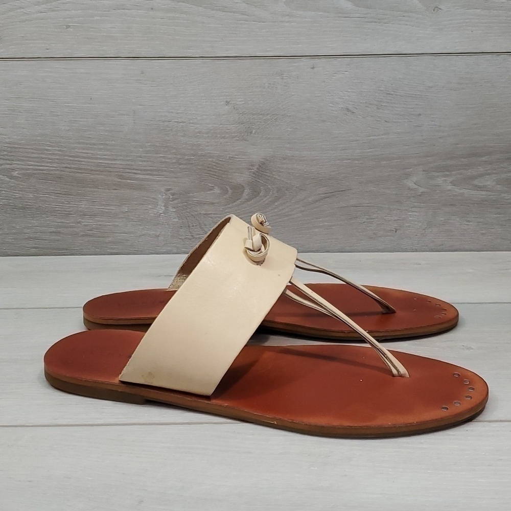 Lucky Brand Womens Thong Leather Boho Gypsy Flats sandals shoes sz 10M